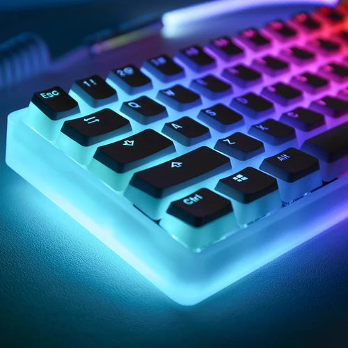 129-Key Pudding Keycap Set - OEM Profile PBT Double Shot for MX Switch Mechanical Keyboards, ISO Layout, RGB Backlit Compatibility