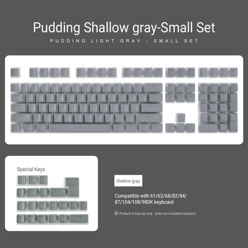 129-Key Pudding Keycap Set - OEM Profile PBT Double Shot for MX Switch Mechanical Keyboards, ISO Layout, RGB Backlit Compatibility