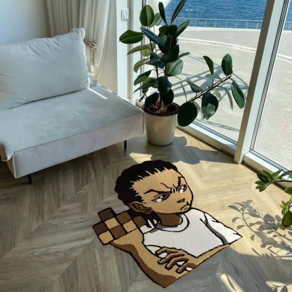 VIKAMA Cartoon Character Shaped Rug Children's Bedside Rug for Bedroom Soft Non-Slip Living Room & Bathroom Mat Home Decor